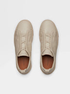 ZEGNA Beige Deerskin Triple Stitch™ Sneakers