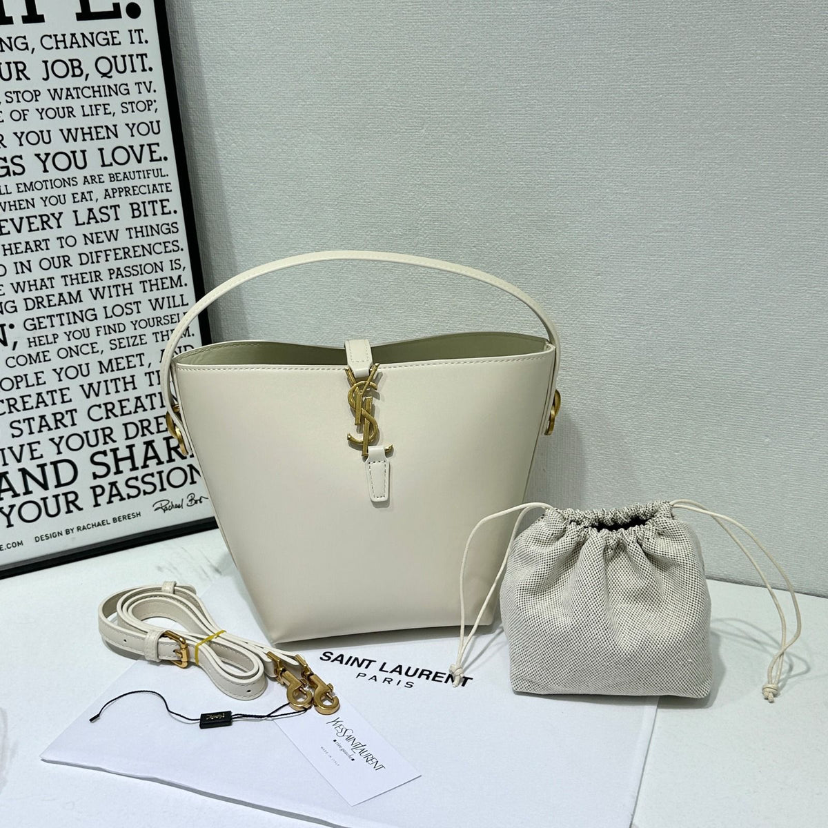 Saint Laurent Le 37 Bucket Bag (White)