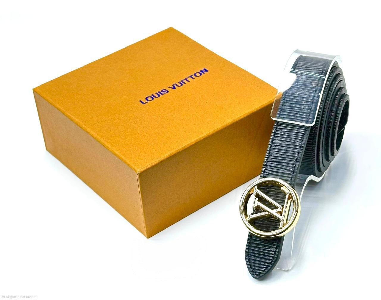 Louis Vuitton LV Circle Epi Leather Belt (Gold Hardware)