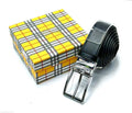 Burberry Square Frame Buckle Leather Belt (Black/Silver)