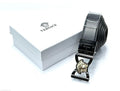 Versace Medusa Buckle Smooth Leather Belt (Black/Ruthenium/Gold)