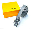 Fendi FF Motif Belt (Grey / Silver Hardware)
