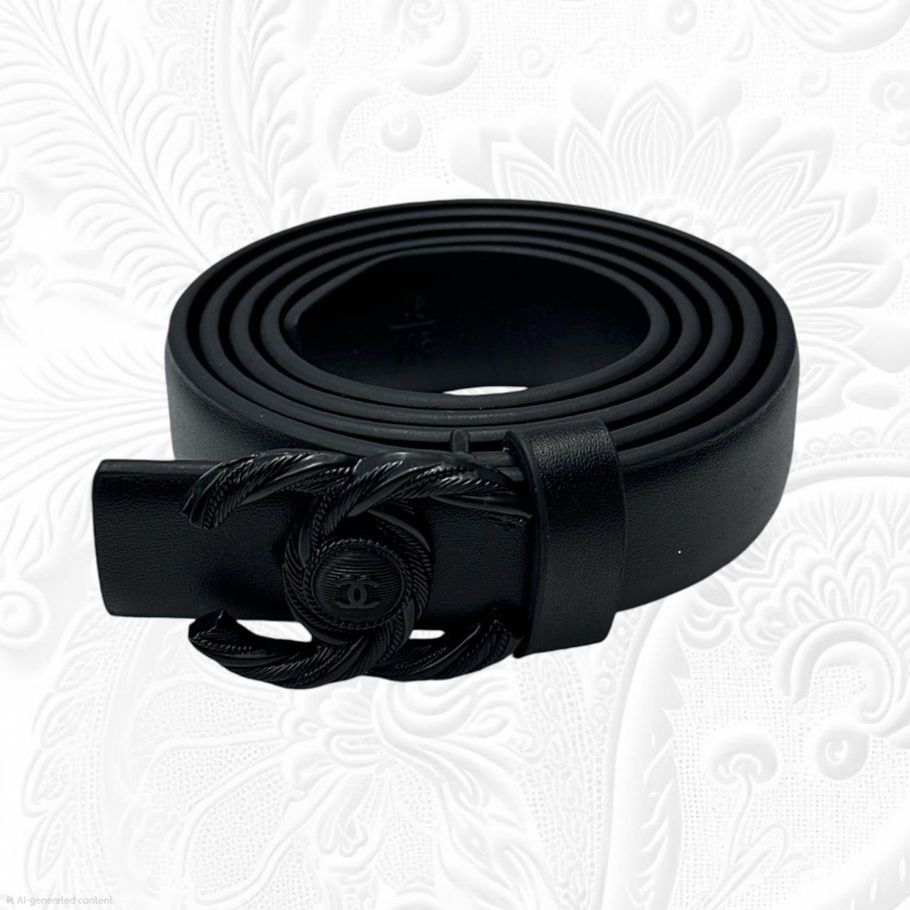 Chanel CC Filigree Belt (Matte Black / So Black Hardware)