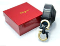 Ferragamo Gancini Reversible Belt (Black / Matte Black & Gold Hardware)