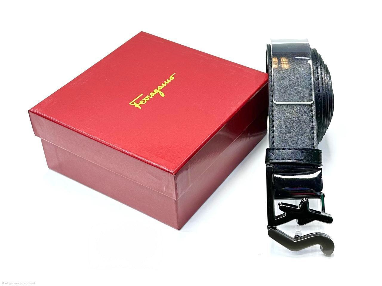 Ferragamo SF Logo Belt (Black / Matte Black Hardware)