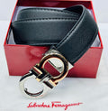 Salvatore Ferragamo Gancini Reversible Belt (Black / Gold & Silver Hardware)
