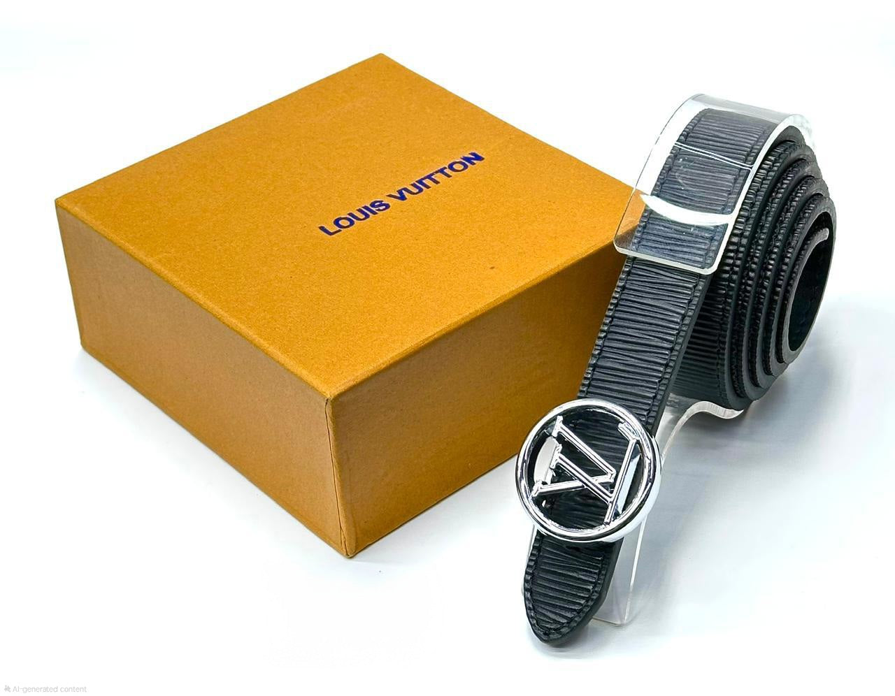 Louis Vuitton LV Circle Epi Leather Belt (Silver Hardware)