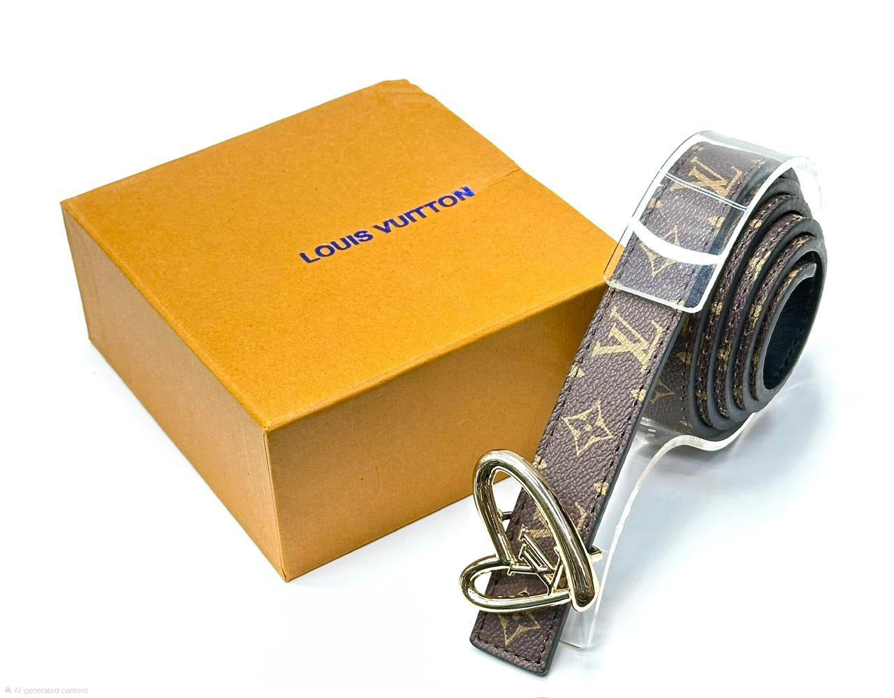 Louis Vuitton LV Heart Monogram Canvas Belt (Gold Hardware)