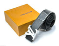 Louis Vuitton LV Pyramide Leather Belt (Black / Matte White Buckle)