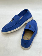 Loro Piana Summer Walk Loafers (Royal Blue)