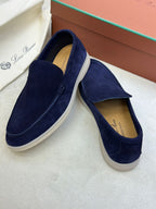 Loro Piana Summer Walk Loafer (Deep Blue Suede)