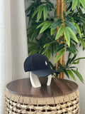 Polo Ralph Lauren Wool-Blend Baseball Cap with Leather Brim (Black)