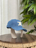 Celine Triomphe Baseball Cap in Denim (Union Wash Denim / Blue with Off-White Patch)