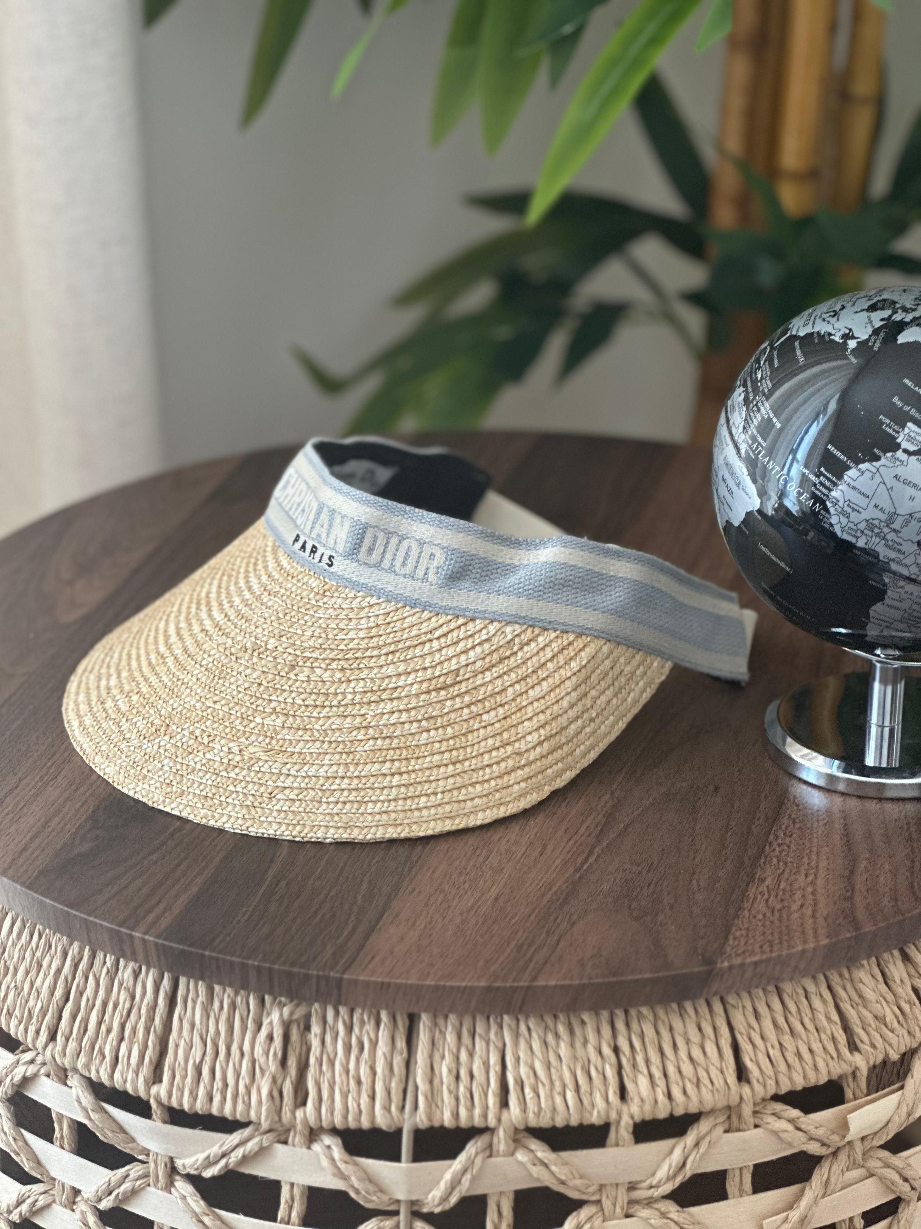 Christian Dior D-Ocean Visor (Straw & Blue)