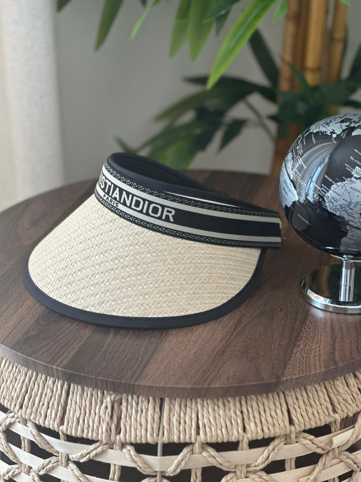 Christian Dior D-Ocean Visor (Straw & Black)