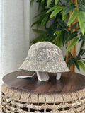 Christian Dior DiorOblique Bucket Hat with Script Logo (Beige / Grey)