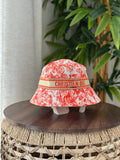 Christian Dior D-Chapeau Toile de Jouy Bucket Hat (Orange / White)