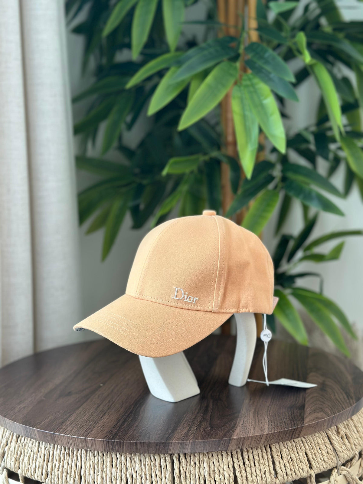 Christian Dior DiorOblique Underbrim Baseball Cap (Apricot / Pastel Orange)