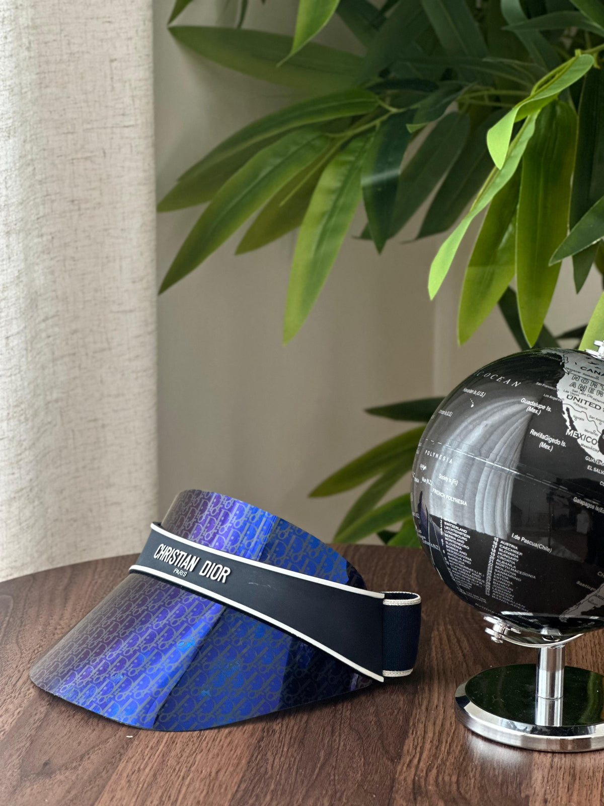 DiorClub V1U Visor (Black & Blue Dior Oblique Mirror)