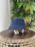 Christian Dior Teddy-D Bucket Hat (Navy Blue Velvet - Script Logo)