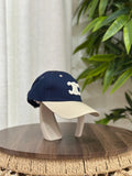 Celine Triomphe Baseball Cap (Navy/Cream)