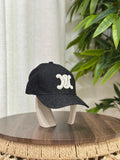Celine Triomphe Baseball Cap in Denim (Black/Off-White)