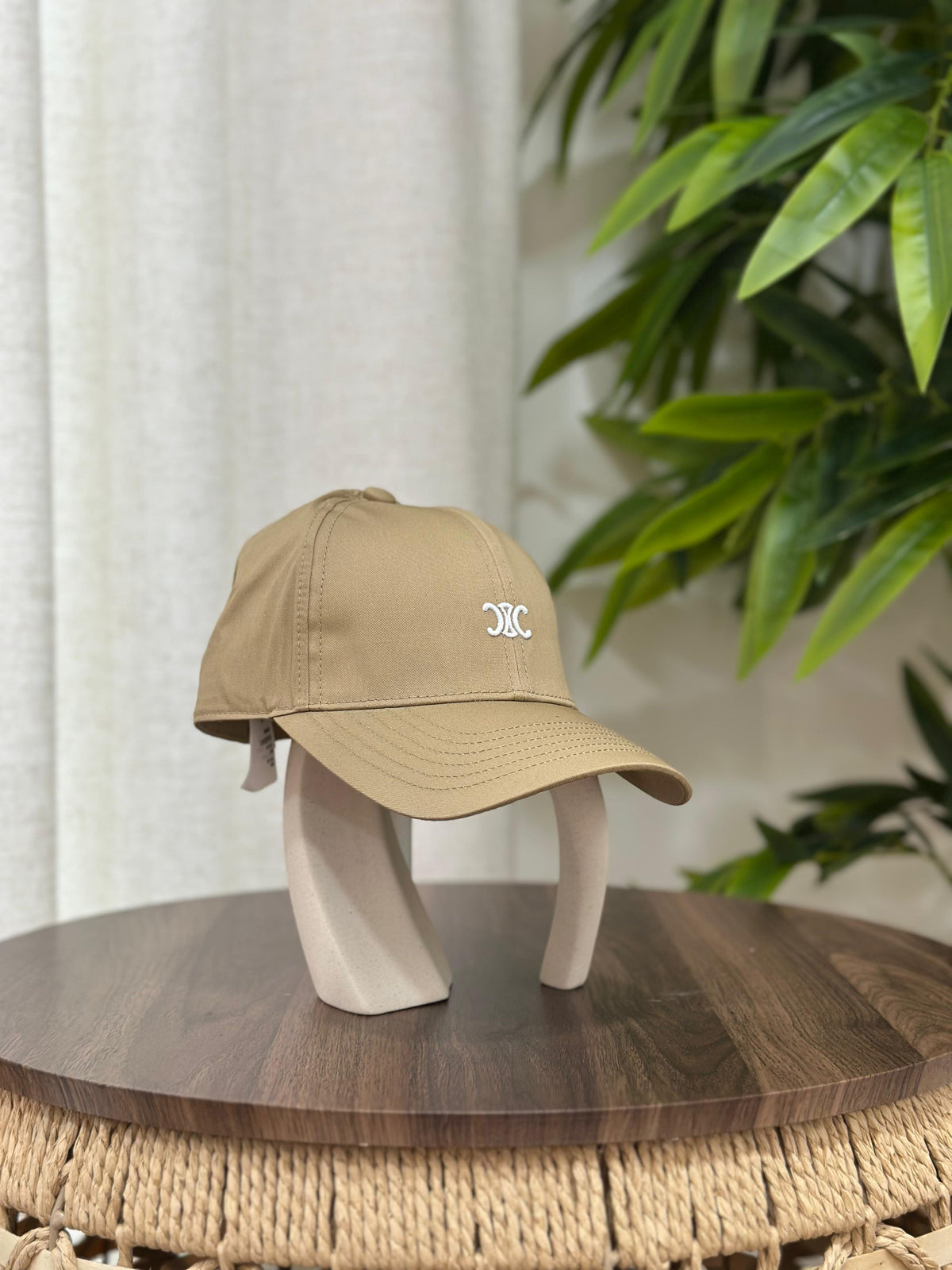 Celine Triomphe Baseball Cap in Cotton (Beige)