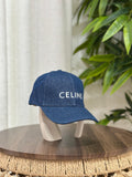Celine Initial Baseball Cap in Denim (Union Wash Blue)