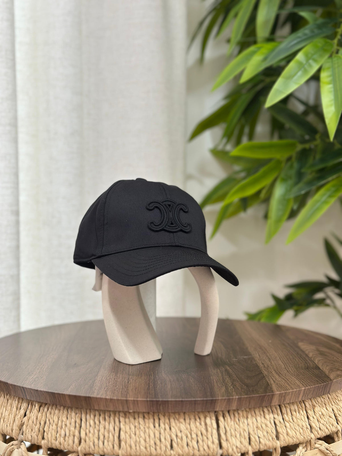 Celine Triomphe Baseball Cap in Cotton (Black)