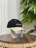 Celine Two-Tone Initial Baseball Cap (Black/Beige)