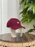 Celine Triomphe Baseball Cap in Cotton (Burgundy)