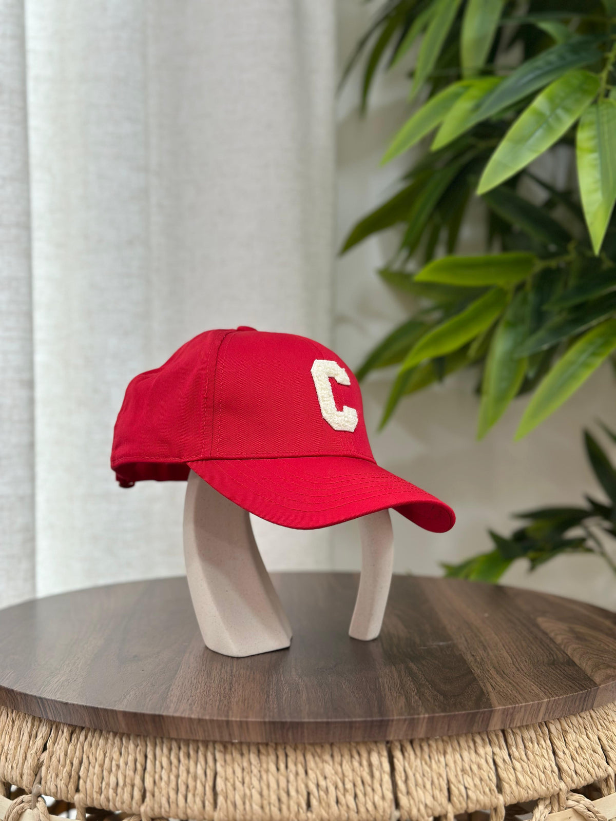 Celine Initial Baseball Cap (Red)