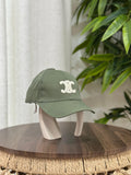 Celine Triomphe Baseball Cap (Light Olive / Sage Green)