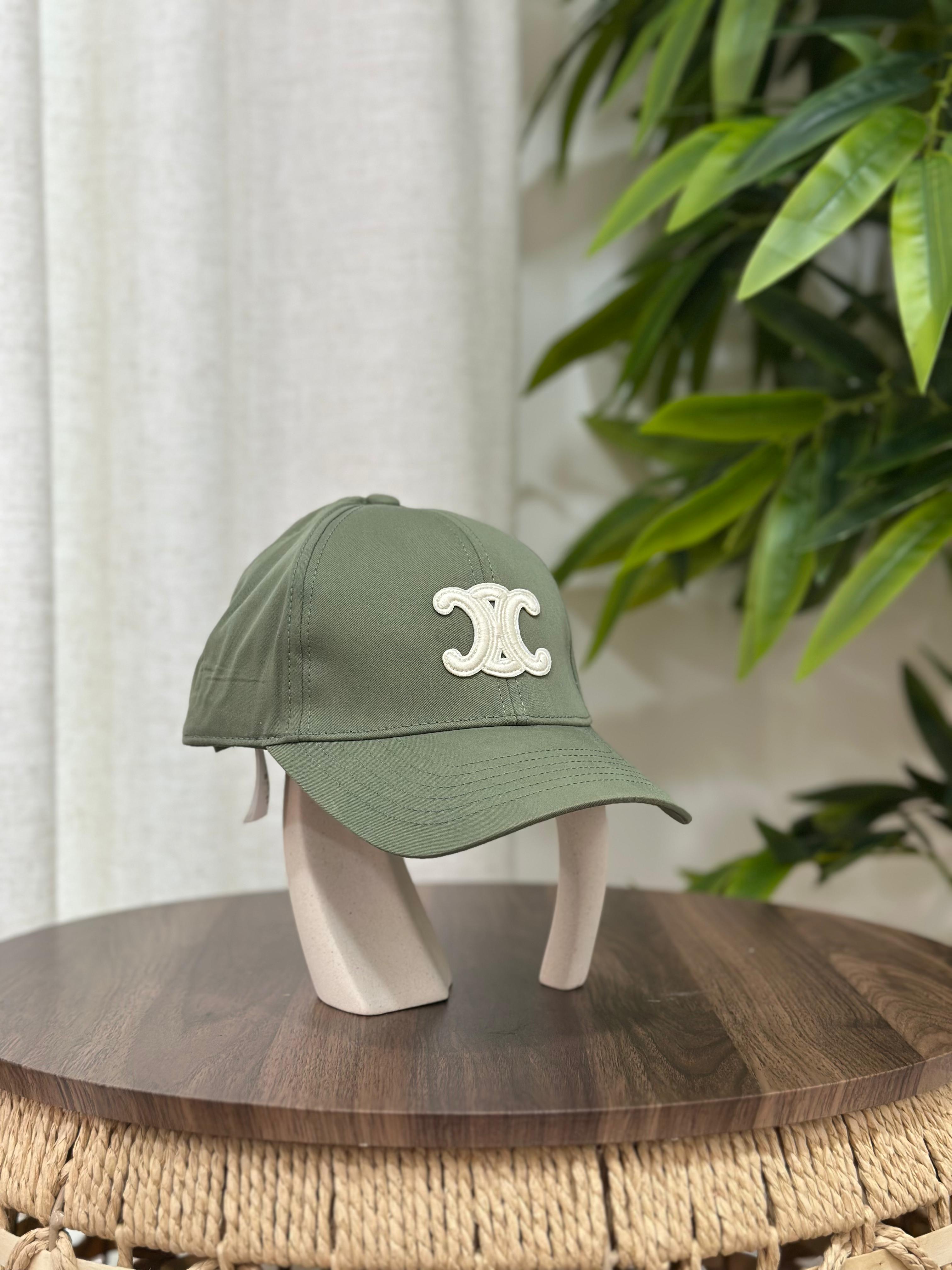 Celine Triomphe Baseball Cap (Light Olive / Sage Green)