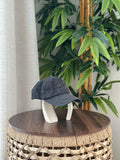 Miu Miu Corduroy Rhinestone Logo Baseball Cap (Charcoal Grey)