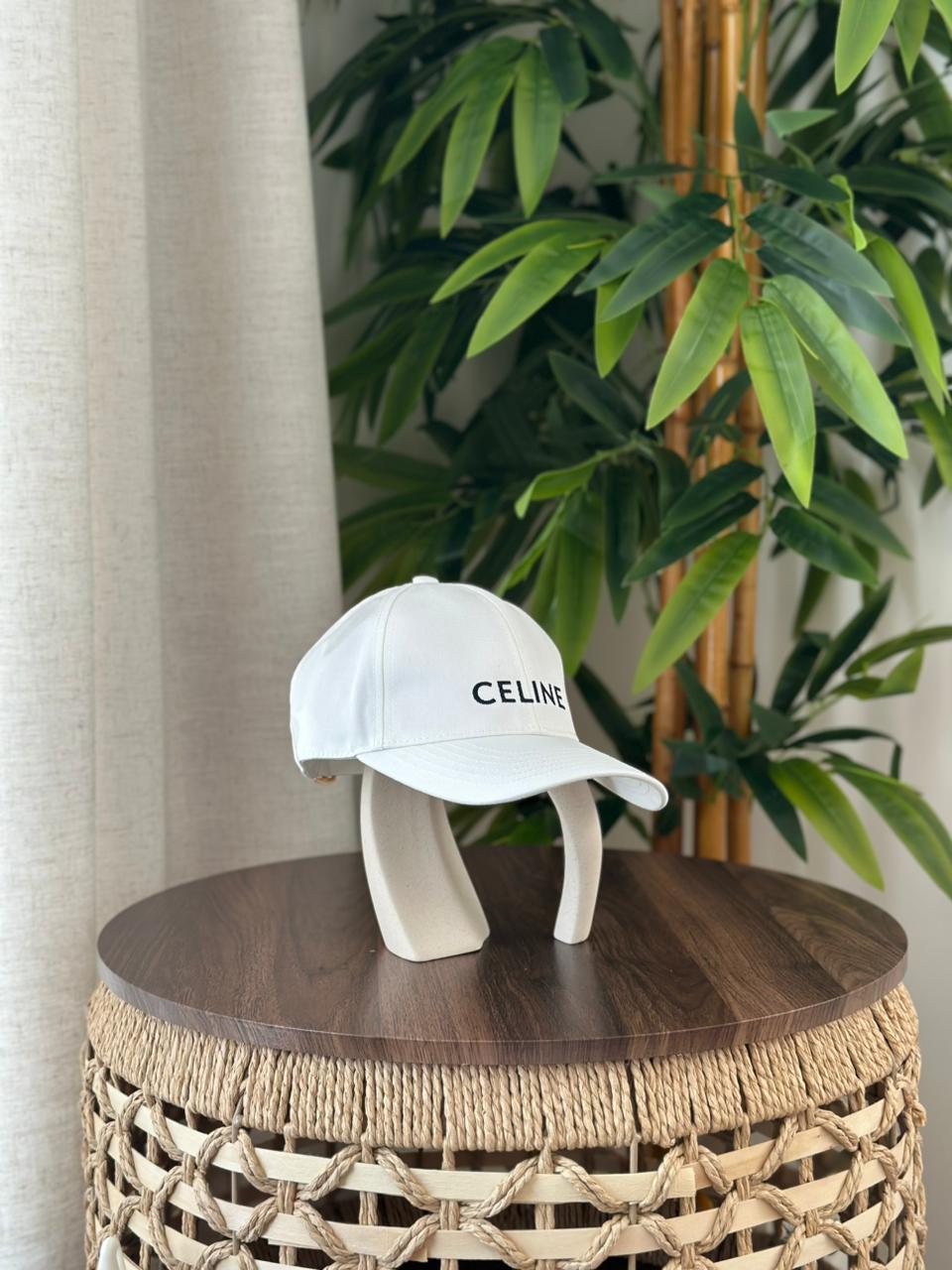 Celine Logo Baseball Cap (White)