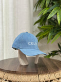 Celine Logo Denim Baseball Cap (Light Blue Denim)