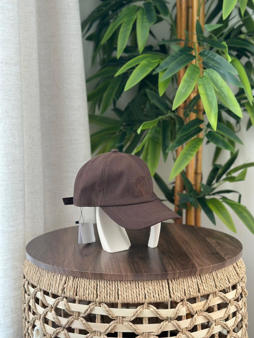 Brunello Cucinelli Embroidered Crest Baseball Cap (Brown)