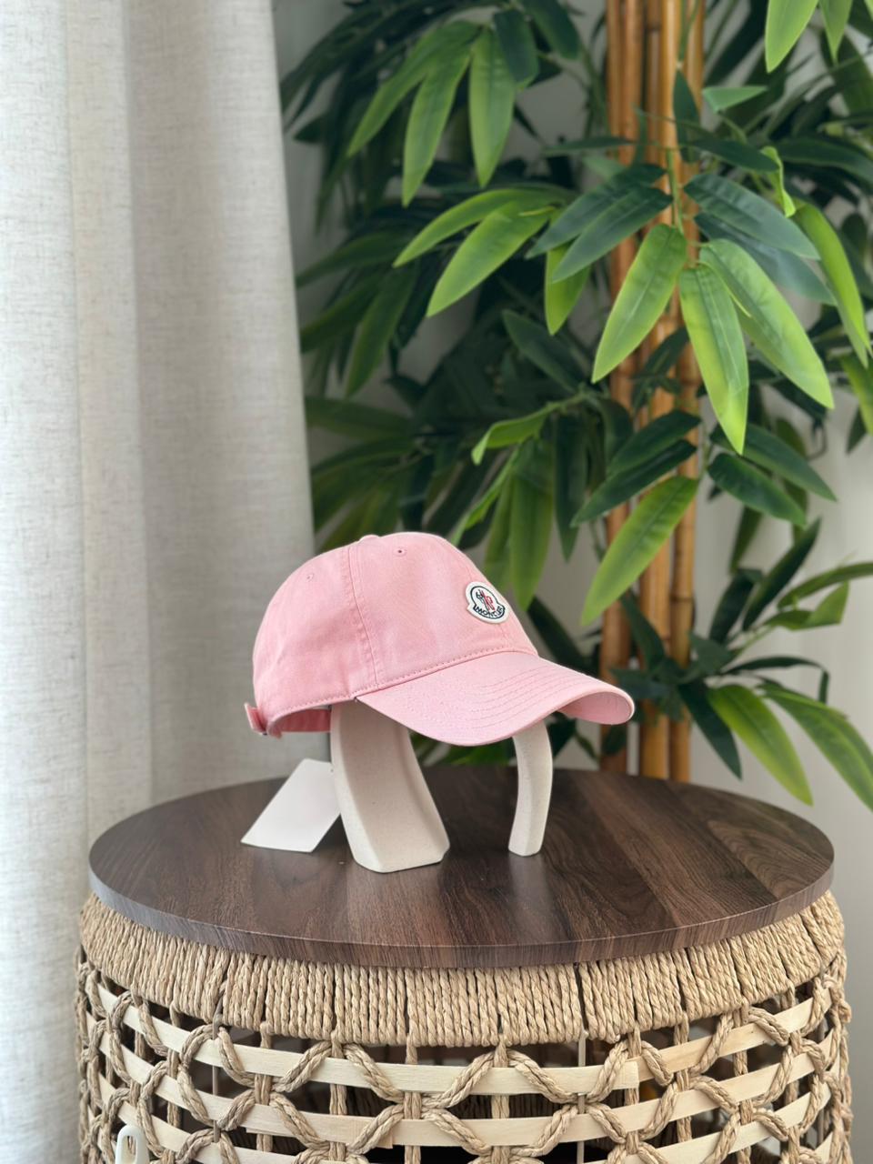 Moncler Cotton Gabardine Baseball Cap (Pink)