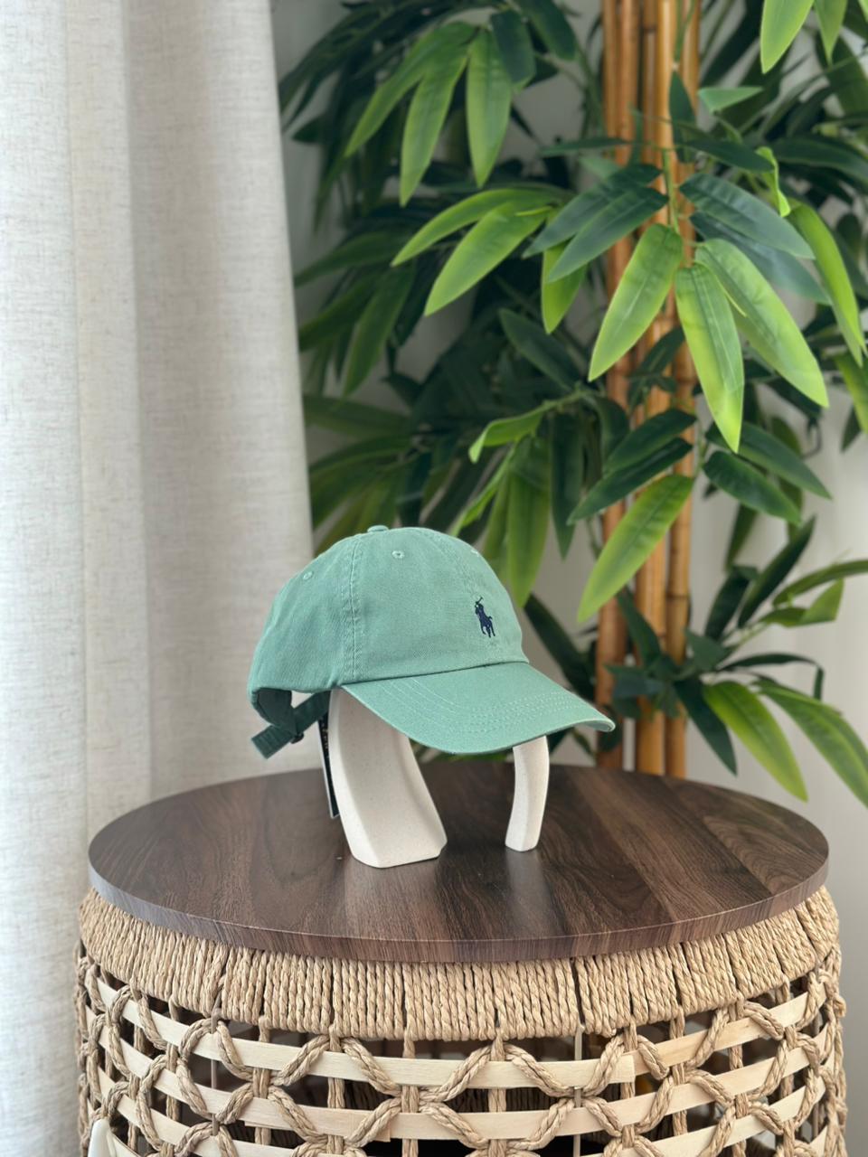 Polo Ralph Lauren Cotton Chino Ball Cap (Sage Green / Navy Blue Pony)