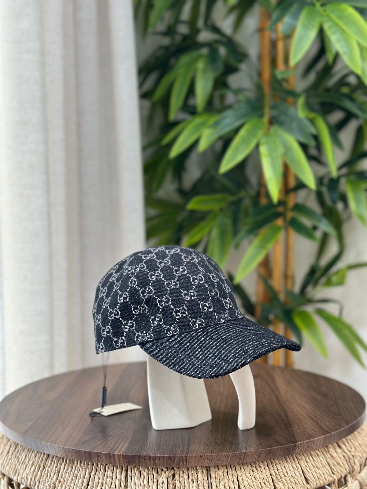 Gucci GG Lurex Canvas Baseball Hat (Black/Silver)