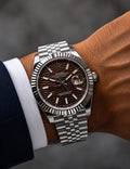Rolex Datejust 41 Oystersteel and White Gold (Chocolate/Brown Fluted Motif Dial)