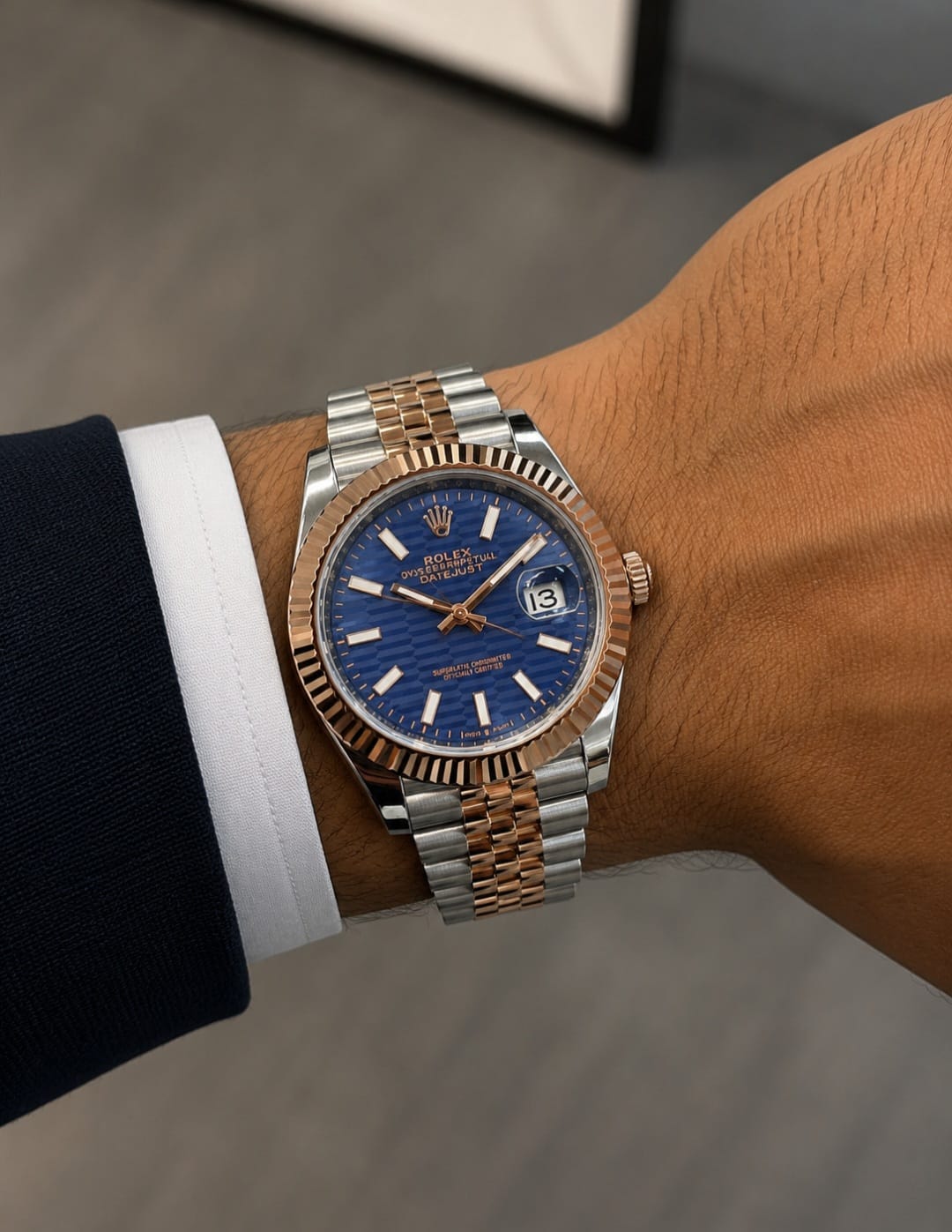 Rolex Datejust 41 Two-Tone Everose Gold/Oystersteel (Blue Fluted Motif Dial)