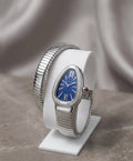 Bulgari Serpenti Tubogas (Steel / Blue Dial / Diamonds)
