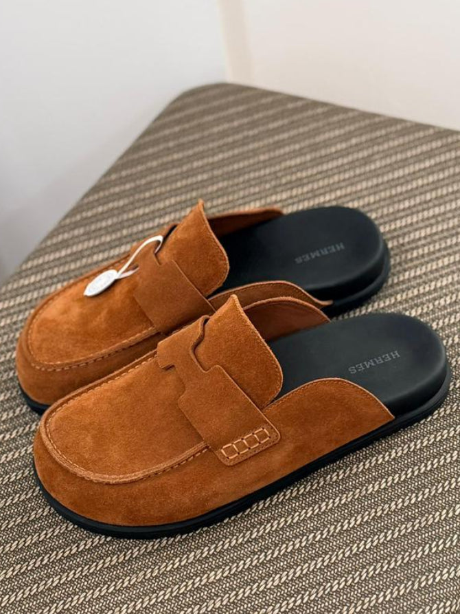 Hermès Ancora Mule (Tabac / Noir)