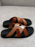 Hermès Éric Sandal (Gold / Noir)