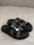 Hermès Éric Sandal (Noir / Kaki)