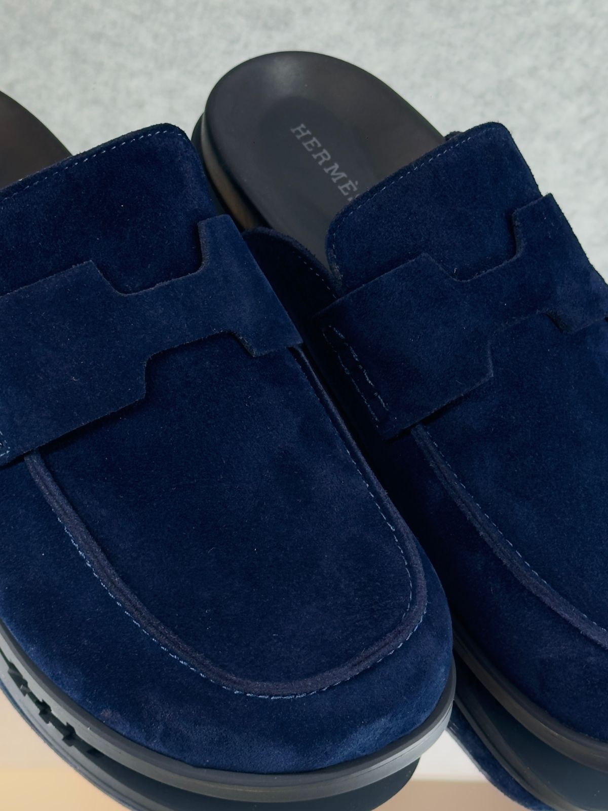 Hermès Fuze Mule (Bleu Marine / Navy Blue)