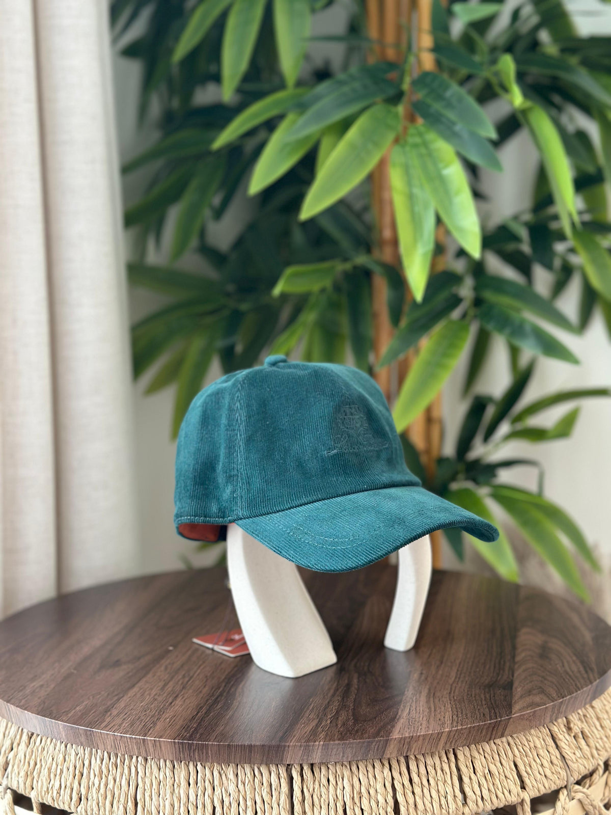 Loro Piana Reversible Corduroy Baseball Cap (Teal Green / Petrol Blue)