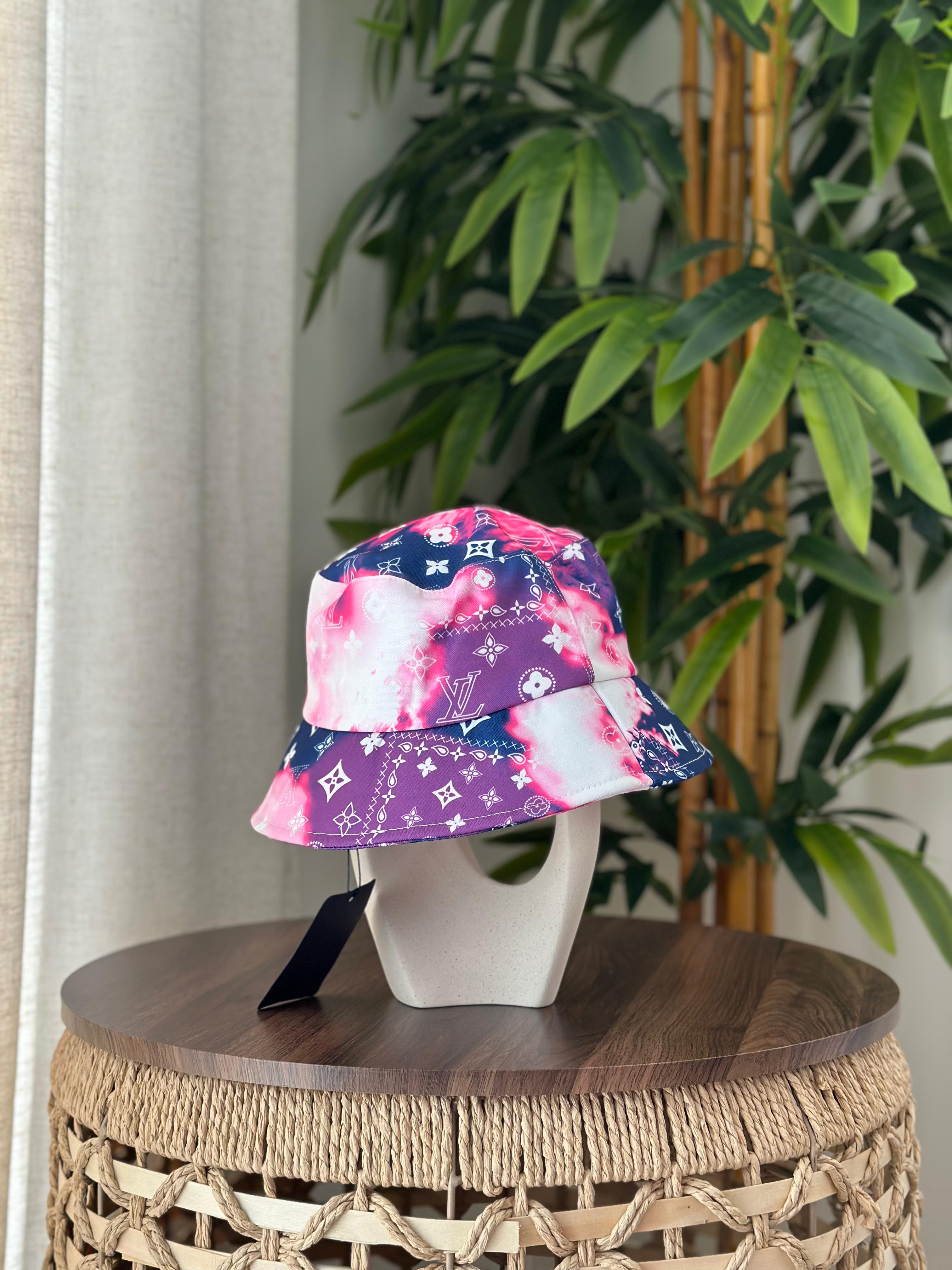 Louis Vuitton Monogram Escale Bucket Hat (Pink / Purple / Blue Tie-Dye)